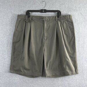 Resolute Bay Chino Shorts Men's Size 44 Golf Green Pleated Front Cotton Y2K